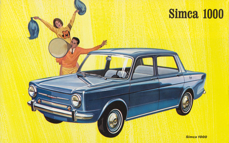 Simca 1000 oli suosittu automalli Suomessa.